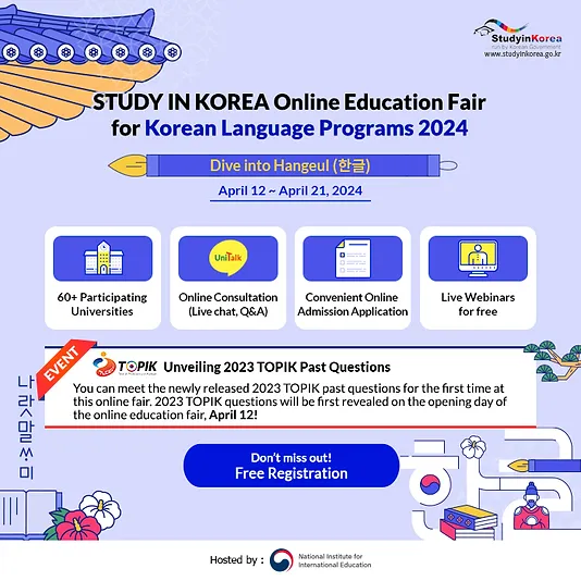 Study in Korea Online Education Fair for Korean Language Programs 2024 -01